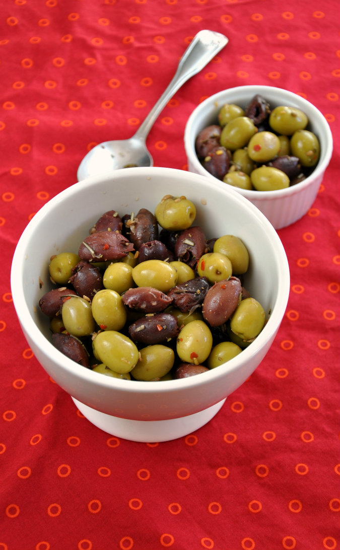 Lemon Marinated Olives with Rosemary, Coriander, and Fennel