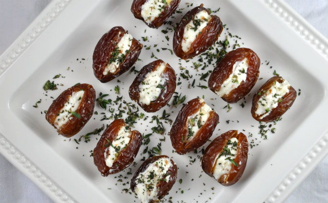 Dried Dates Stuffed with Goat Cheese and Almonds