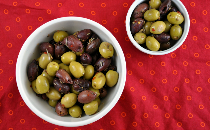 Lemon Marinated Olives with Rosemary, Coriander, and Fennel