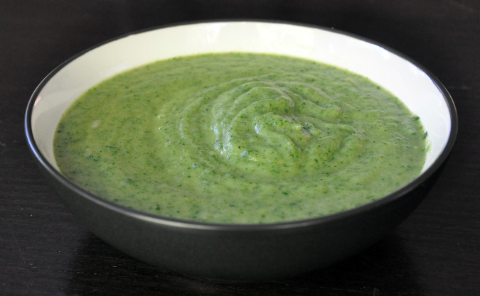 Spinach, leek, and potato soup