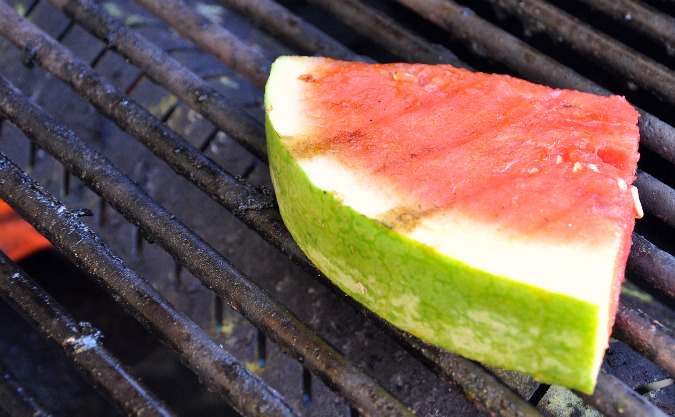 Grilled watermelon salad