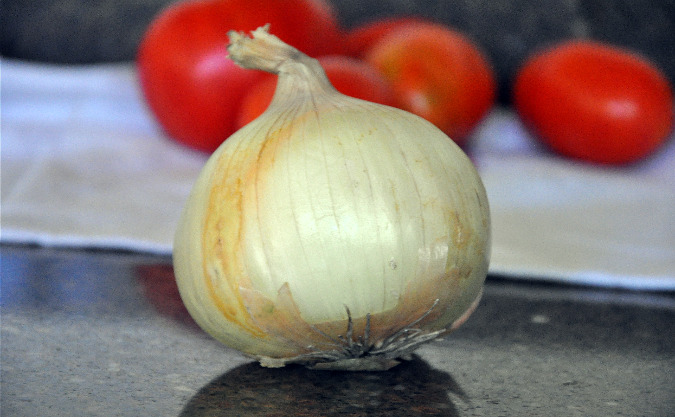 Tomato and sweet onion salad with balsamic vinaigrette