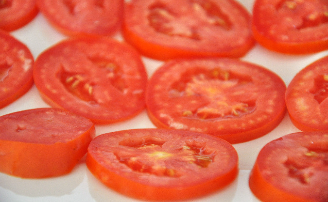 Tomato and sweet onion salad with balsamic vinaigrette