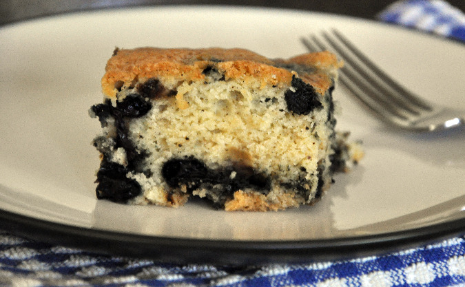 Vanilla cake with blueberries