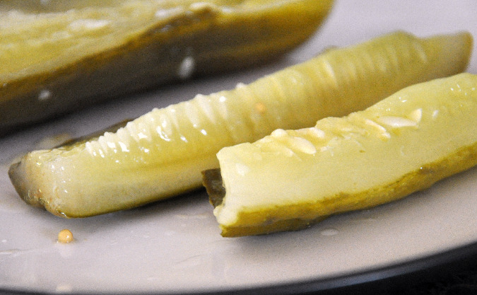 Garlic mustard dill pickles